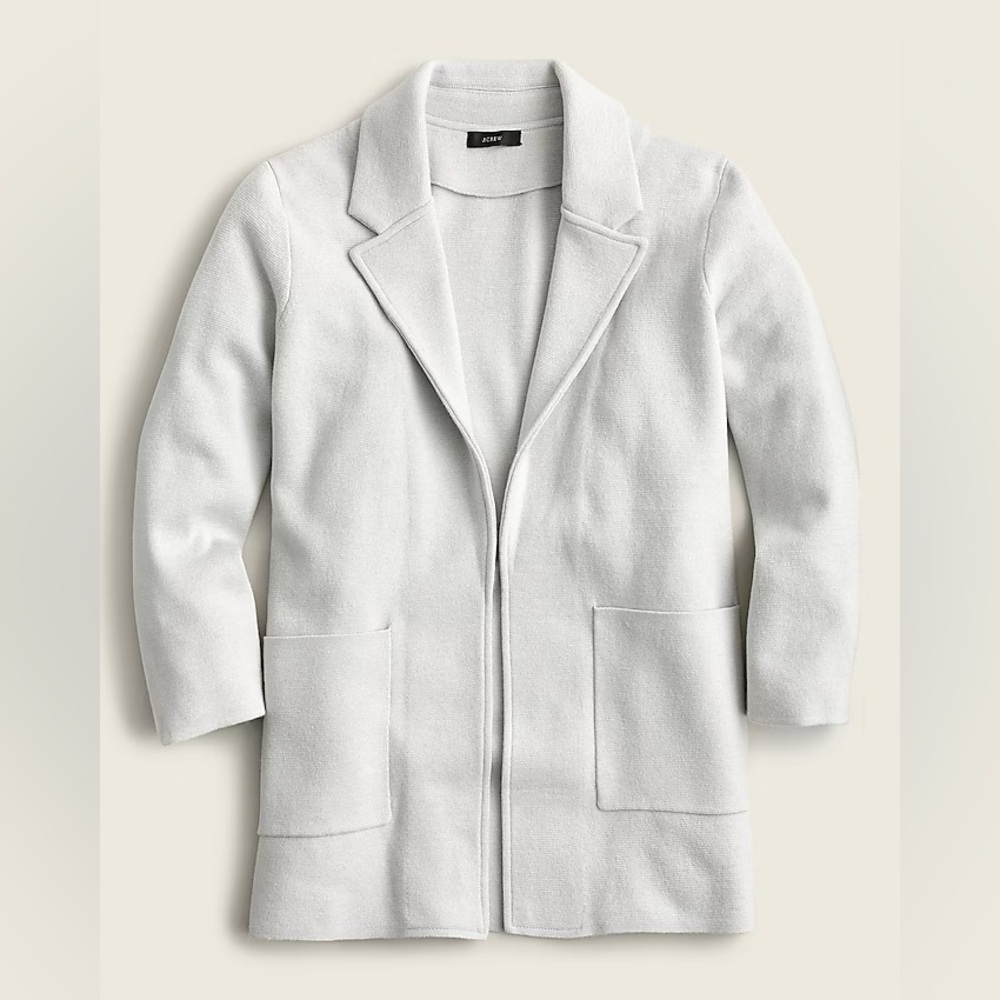 J. Crew Sophie Open Front Sweater Blazer White Medium